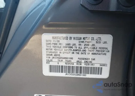 2010 Infiniti M35X from USA, damaged, VIN JN1CY0AR0AM961990